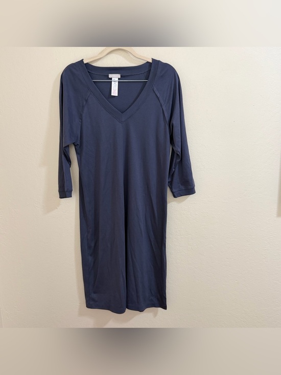 Hanro Other - Hanro Pure Essence V-Neck Midi Nightgown‎ Dress Navy Blue XS  Loungewear